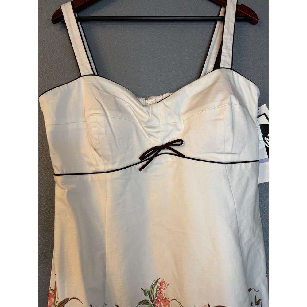 R&K Originals Floral Sundress Womens 18 White Coral Sleeveless Fit Flare NWT - Picture 3 of 10